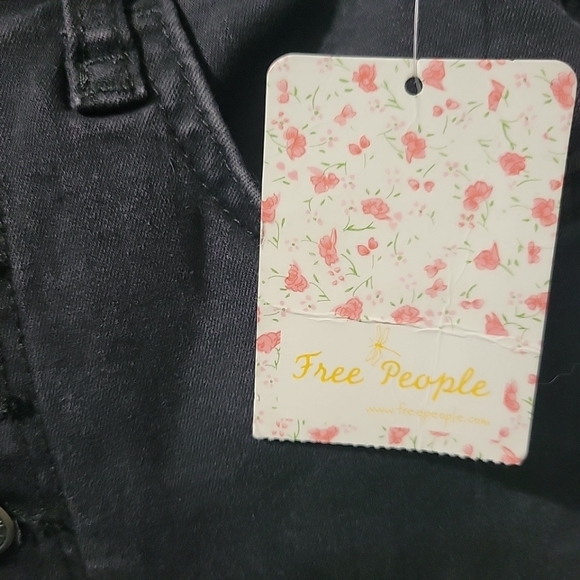 WE THE FREE Raw Hem High Rise Jeggings Black Skinny Jeans Free People Sz 24 New - Picture 10 of 16